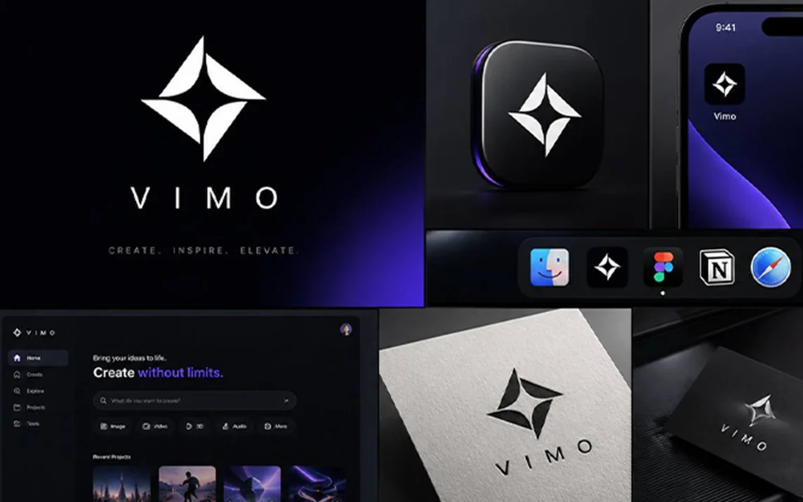 VIMO identity for an AI creative platform